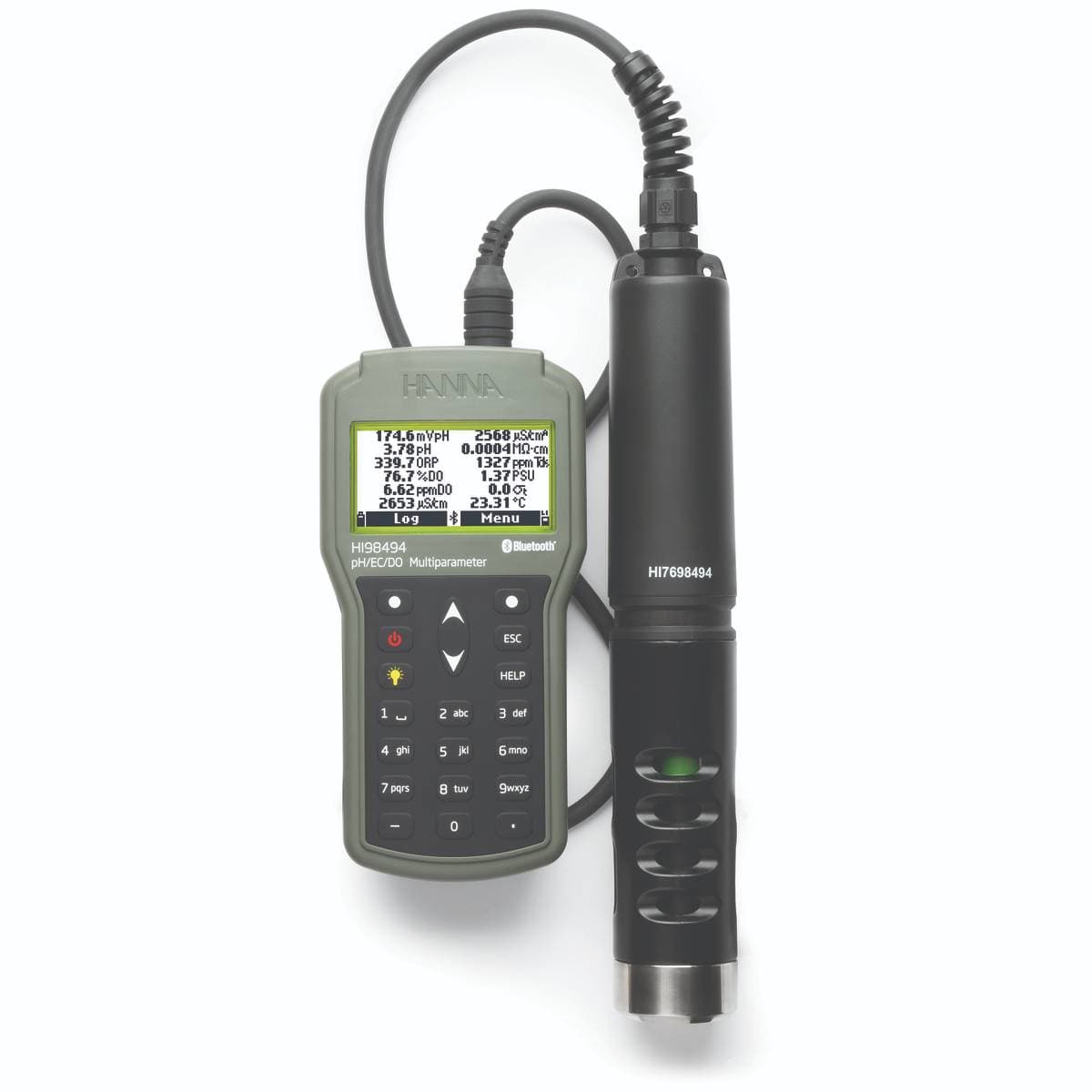 HANNA HI98494 többparaméteres pH-, EC- és optikai oldottoxigén-mérő