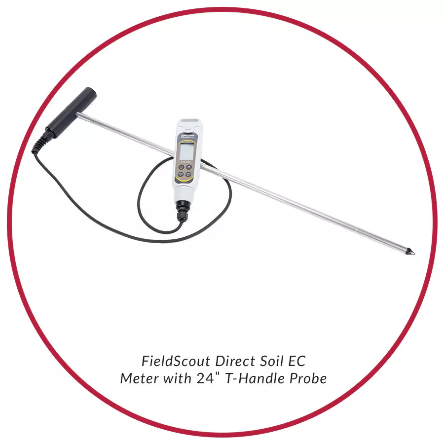 FieldScout 60 cm-es EC talajszonda – azonnali sótartalom-mérés mélyen a gyökérzónában