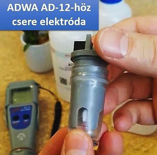 Csere elektróda ADWA AD12 / AD11 pH-mérőhöz – szilikonos tárolóval, hosszabb élettartamért