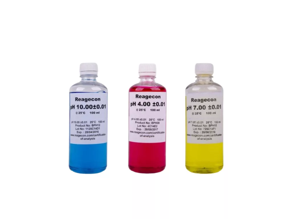 SCHARLAB pH puffer készlet – 3×100 ml profi kalibráláshoz