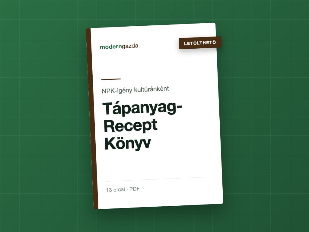 Tápanyag-Recept Könyv – kultúránkénti NPK-igény (PDF) – borító