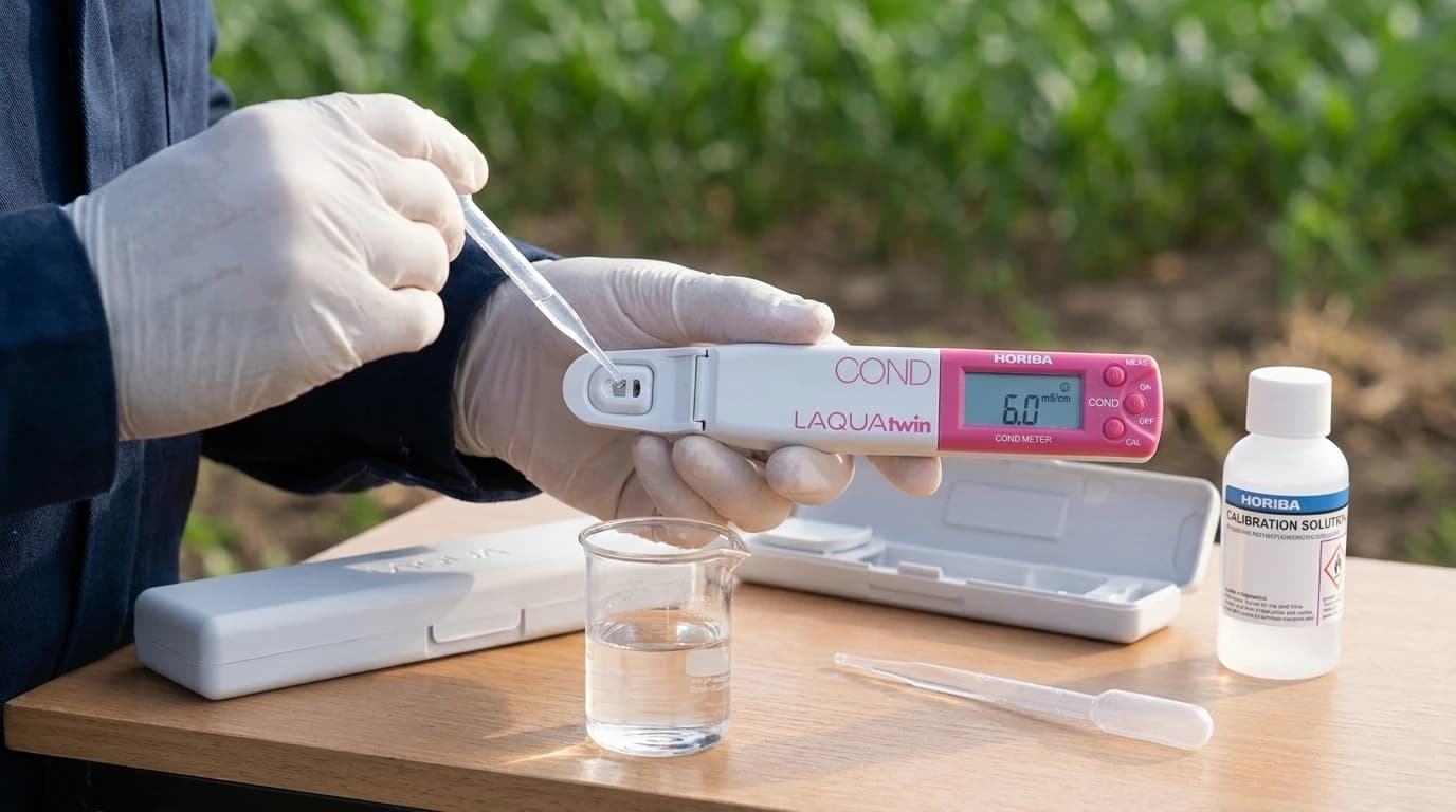 LAQUA EC-mérő – használat közben, AI-generált kép
