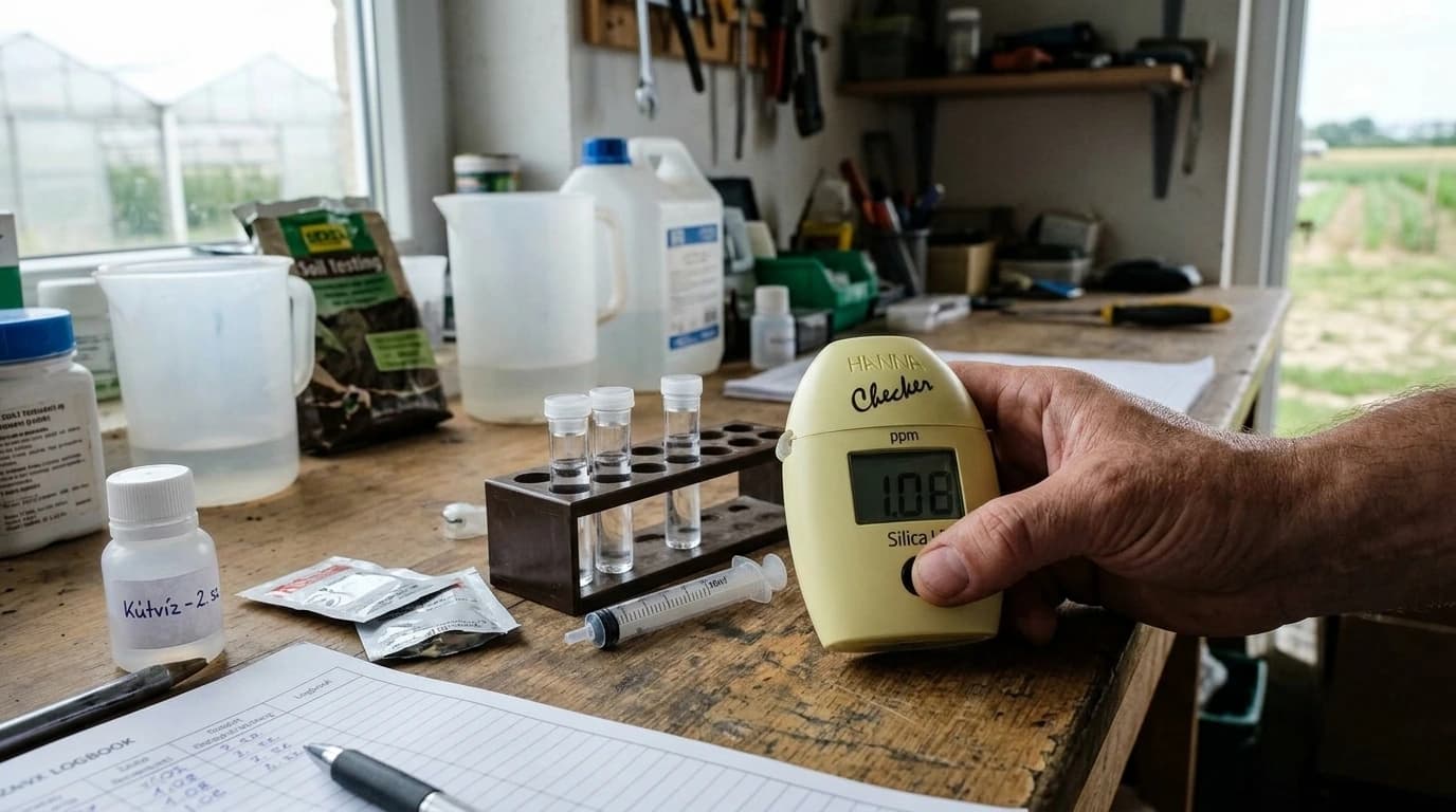 HI705 Checker HC kolorimeter – szilícium-dioxid alacsony mérése – használat közben, AI-generált kép