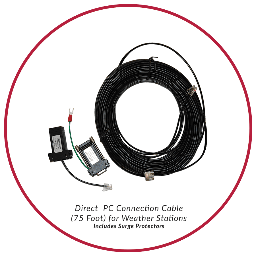 Direct PC Connection Cable for Weather Stations with Surge Protectors (75') – 1. termékfotó