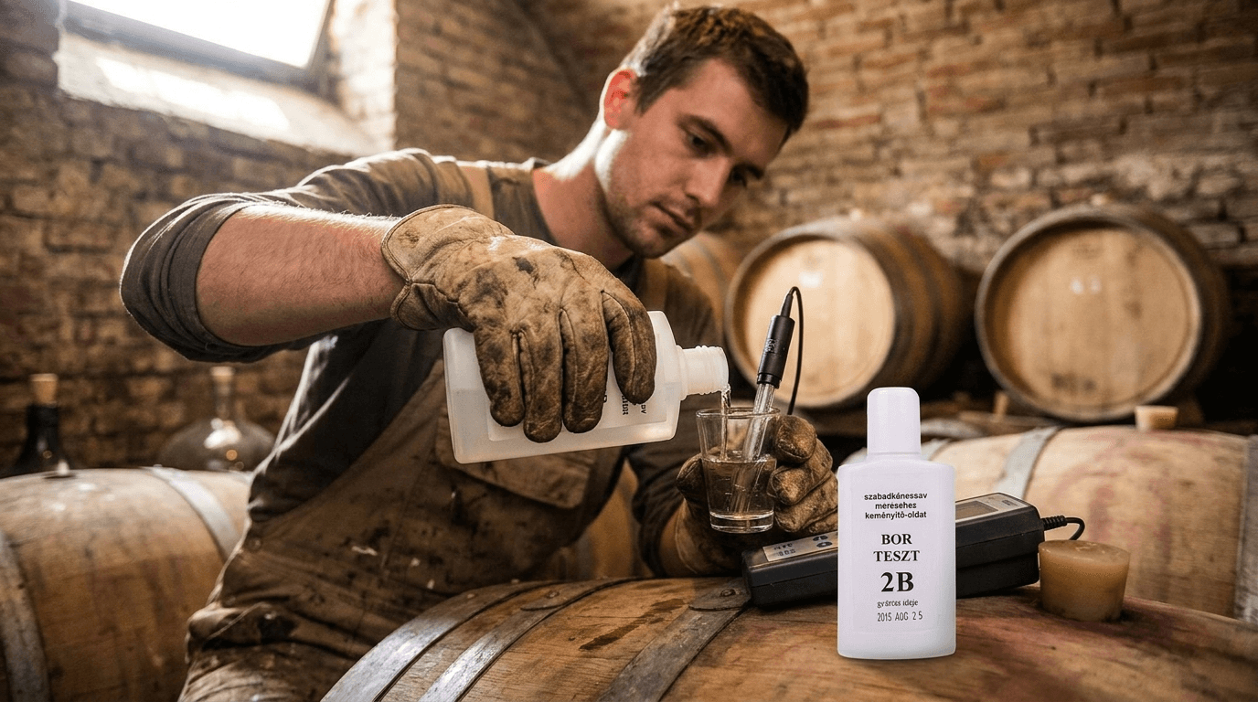 Bor-teszt 2B – Keményítő indikátor oldat 100 ml (szabadkénessav-teszteléshez) – használatban (1)
