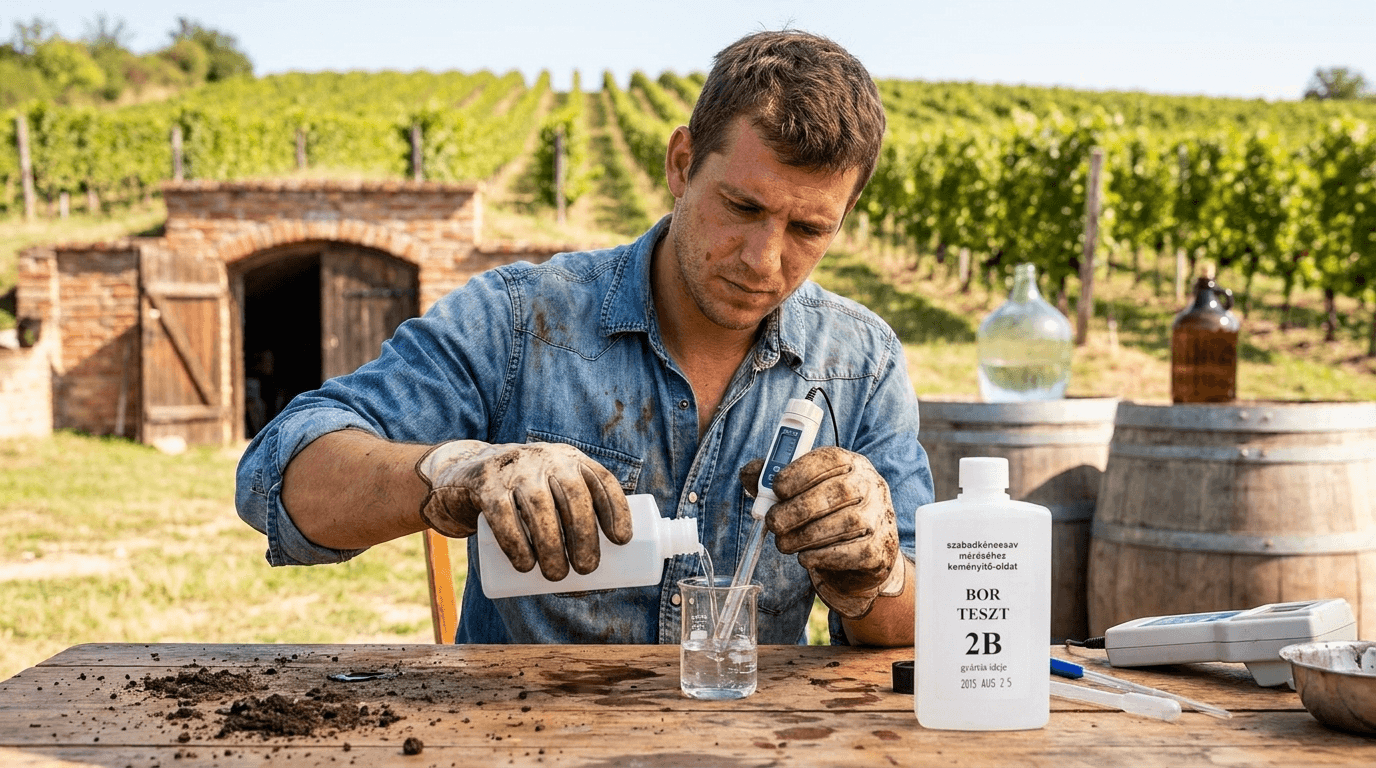 Bor-teszt 2B – Keményítő indikátor oldat 100 ml (szabadkénessav-teszteléshez) – használatban (2)