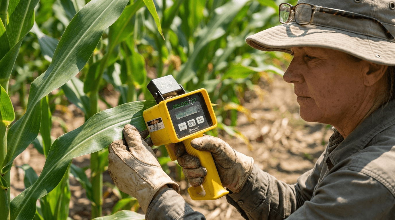 FieldScout CM 1000 NDVI‑mérő – azonnali növényállapot‑felmérés GPS‑kompatibilis módon – használatban (1)
