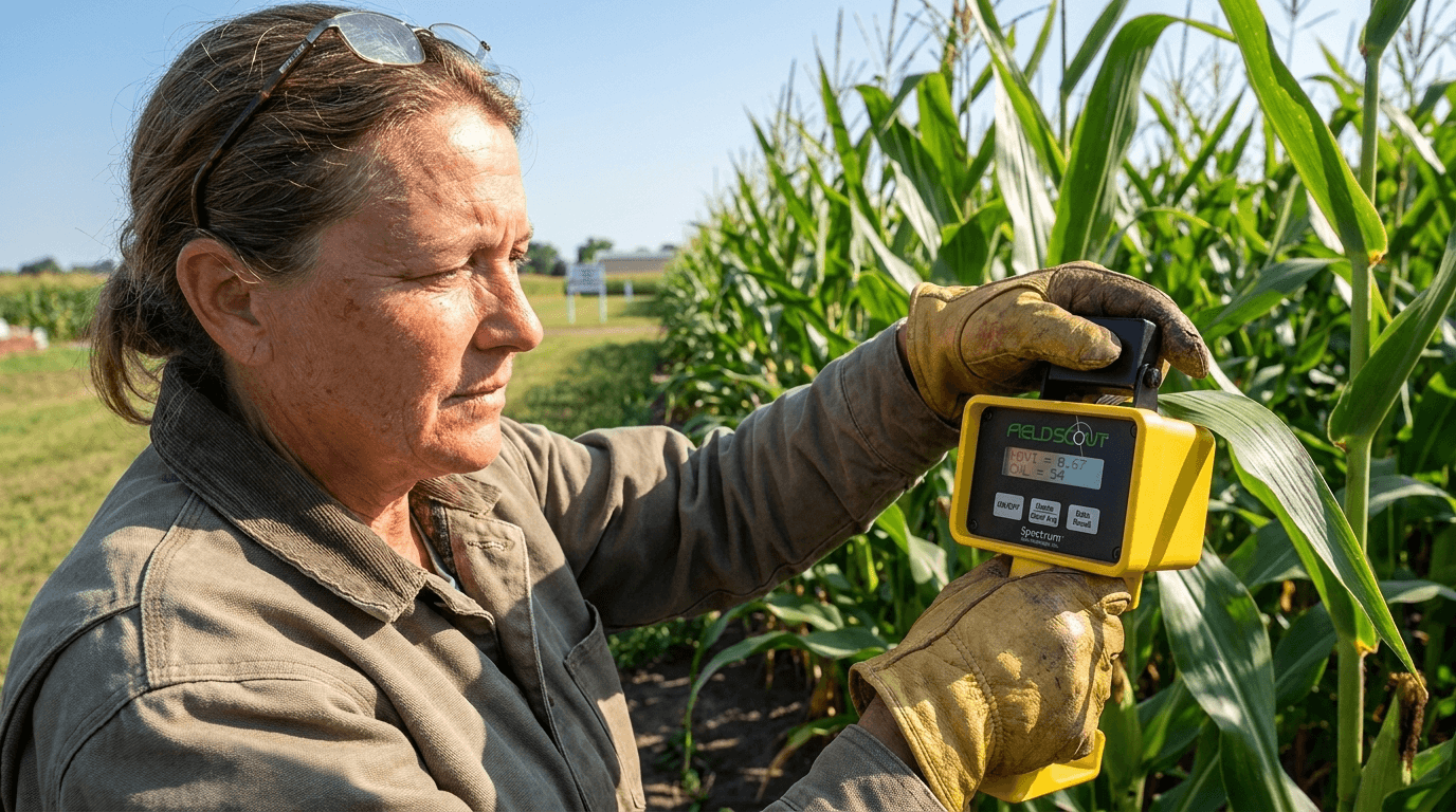 FieldScout CM 1000 NDVI‑mérő – azonnali növényállapot‑felmérés GPS‑kompatibilis módon – használatban (2)