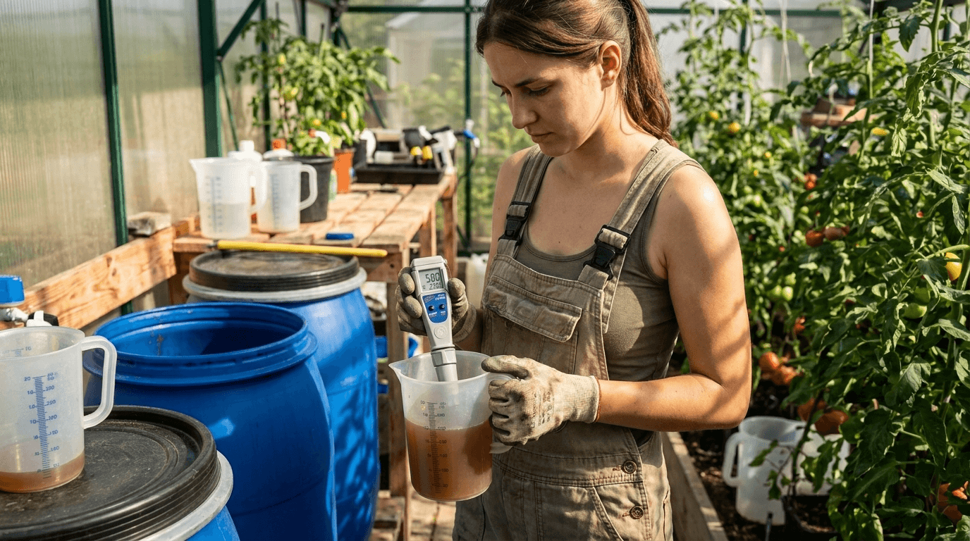 Méréskész Csomag – ADWA AD12 pH + AD32 EC mérő + kalibrálók + könyv + bónuszok – használatban (2)