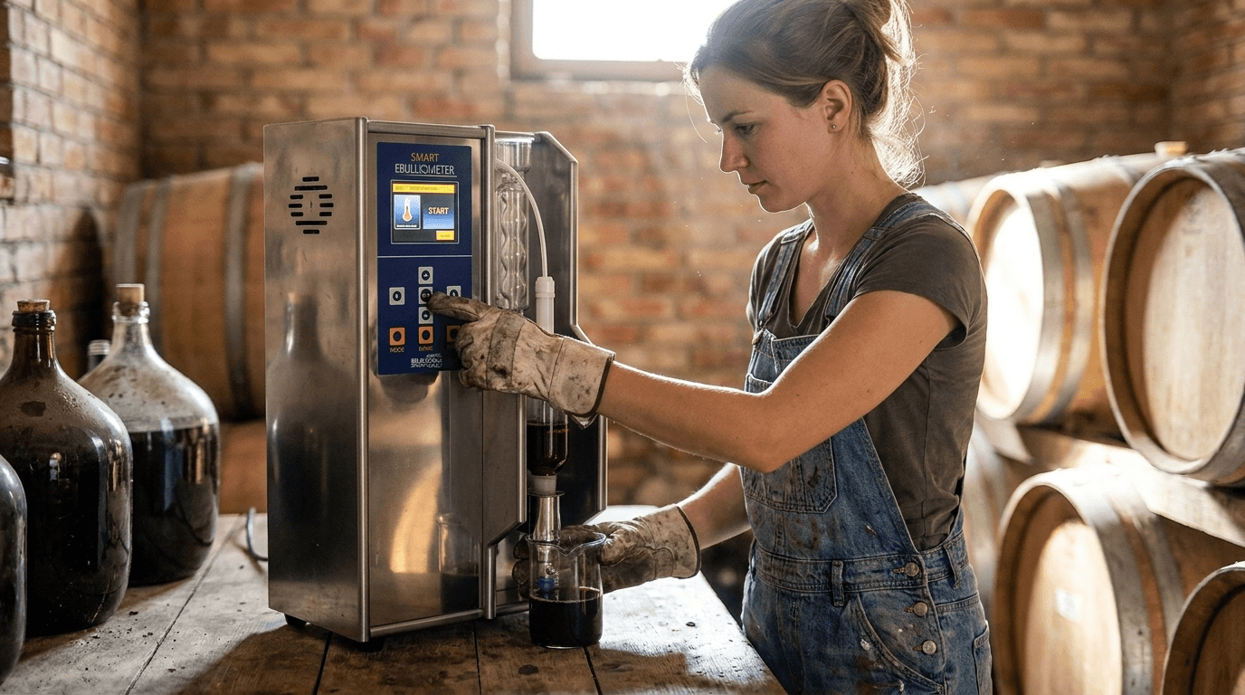 SMART elektronikus ebulliométer – automatizált alkoholtartalom mérés borászoknak – használatban (1)