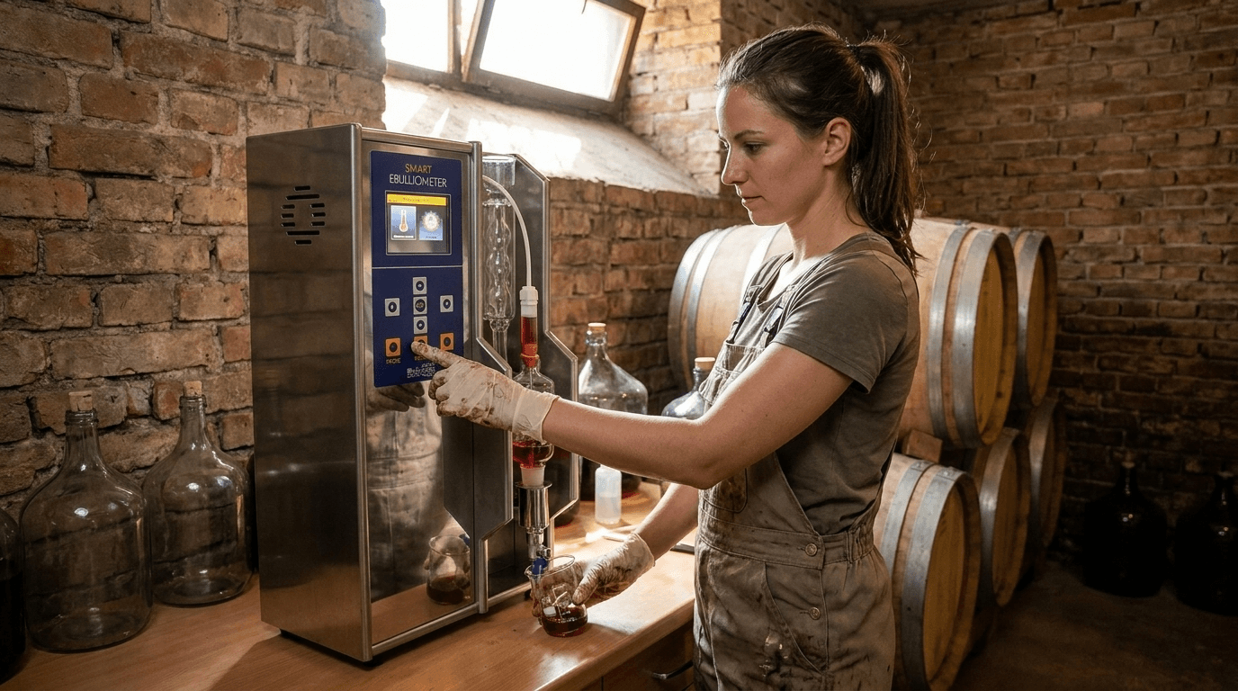 SMART elektronikus ebulliométer – automatizált alkoholtartalom mérés borászoknak – használatban (2)