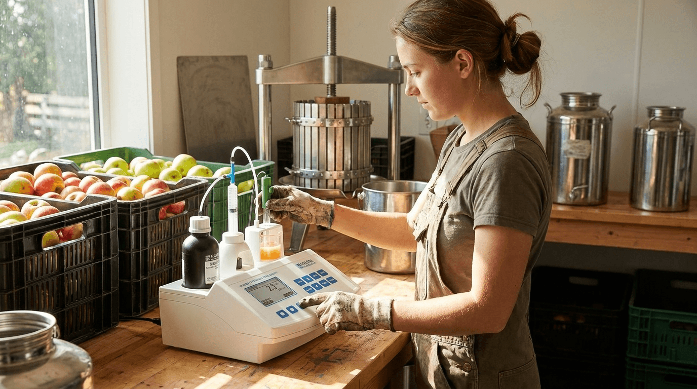 HI 84532 – Automata minititrátor gyümölcslevek savtartalmának gyors és pontos mérésére – használatban (2)