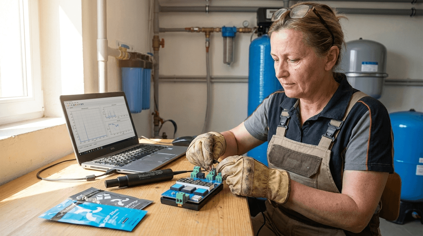 Víztisztítási ORP (redox) mérő – ipari, SCADA-kompatibilis – használatban (2)