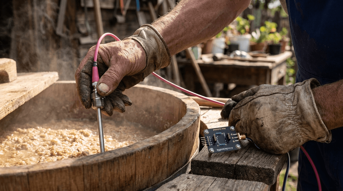 Csőbe építhető hőmérő (PT-1000) – inline, thermowell-lel – használatban (1)