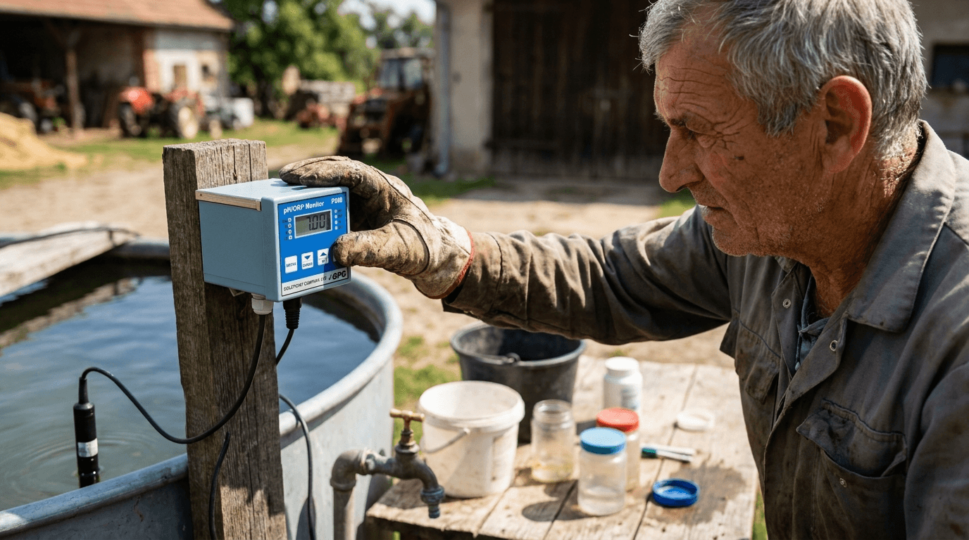 PH260 pH monitor és vezérlő – ipari pontosság, megbízható szabályozás, 10 m-es PH202 elektródával – használatban (1)