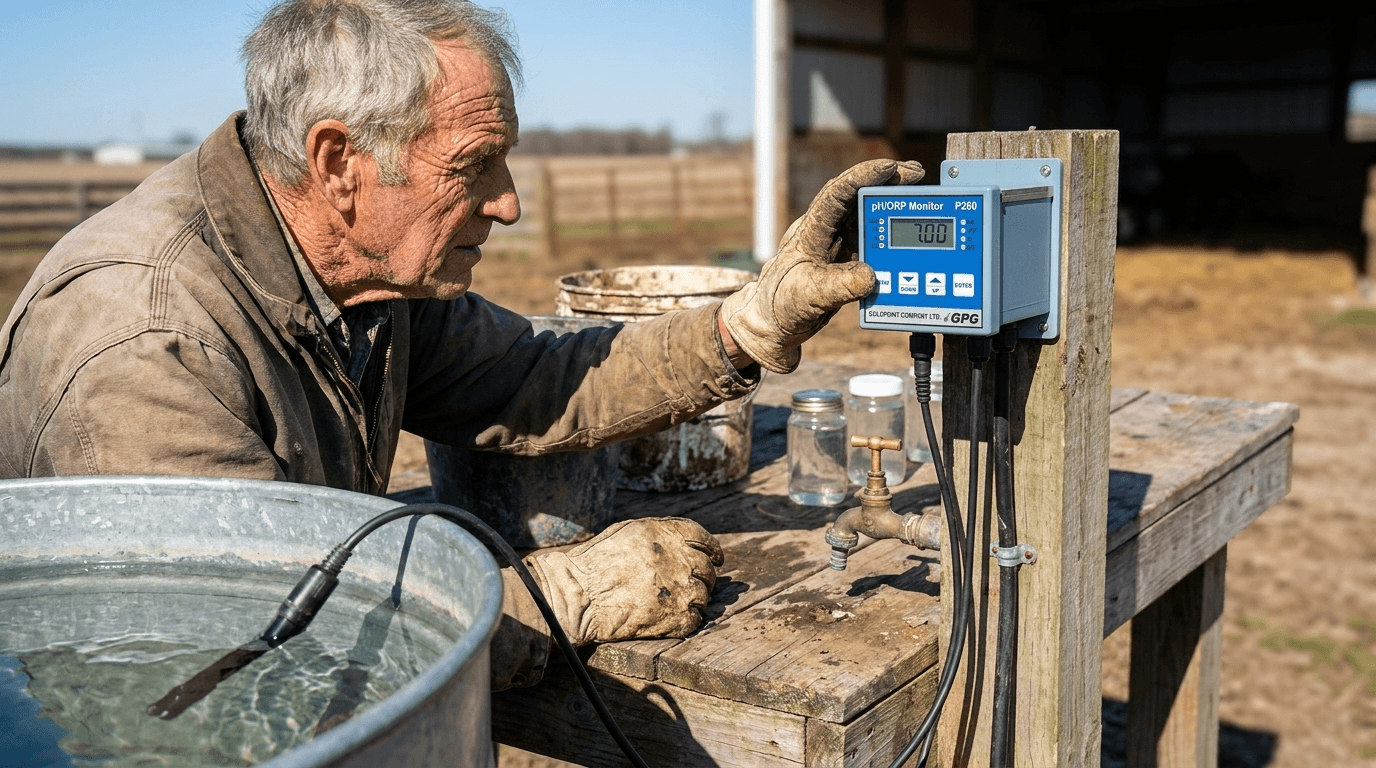 PH260 pH monitor és vezérlő – ipari pontosság, megbízható szabályozás, 10 m-es PH202 elektródával – használatban (2)