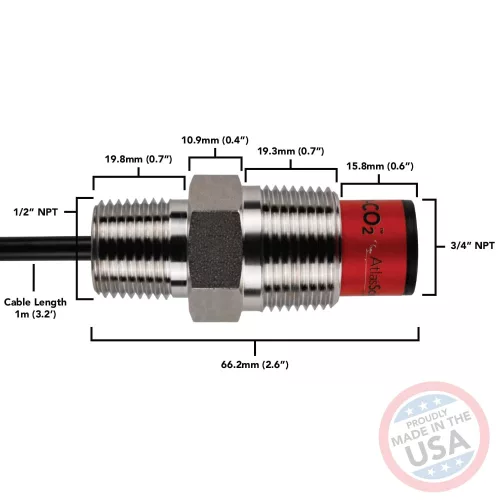 Üvegházi CO2 szenzor (NDIR) – kutatási pontosság, 0–10 000 ppm