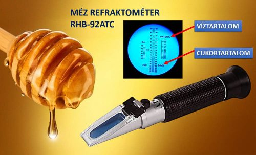 RHB‑92ATC Refraktométer mézre – BRIX és víztartalom egy eszközben