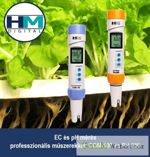 Professzionális pH és EC mérő készlet: COM-100 és PH-200